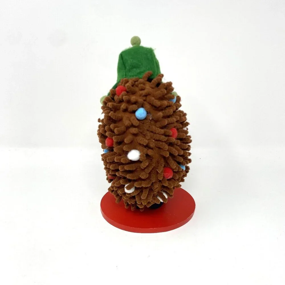 Target Faux Shearling Hedgehog Poinsettia Christmas Animal Figurine Wondershop™